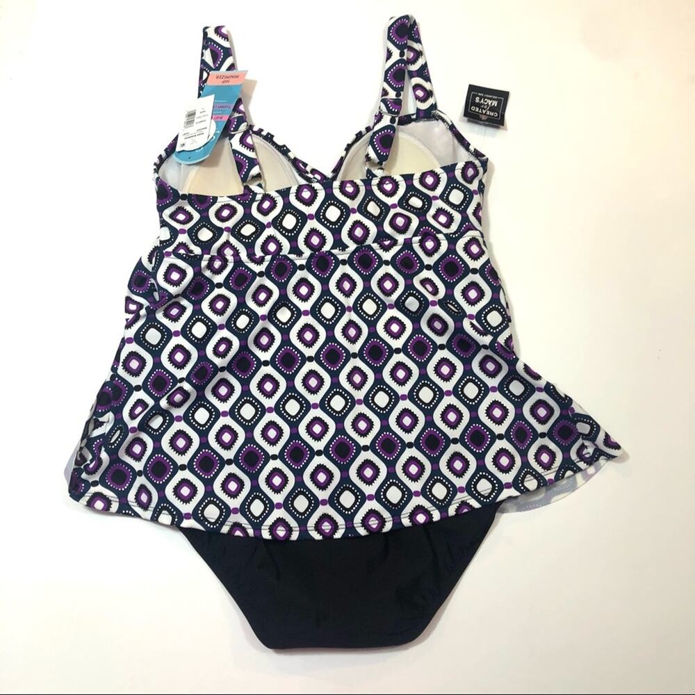 Swim Solution tiered one piece swimsuit Sz 10 - Picture 6 of 8